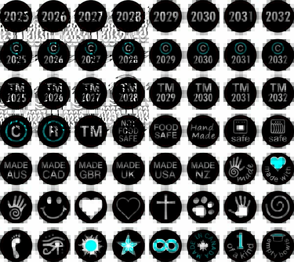 date hallmark copyright stamps for clay