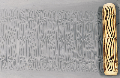 marks in clay made by this roller