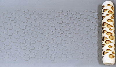 marks in clay made by this roller