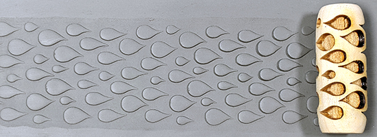 marks in clay made by this roller