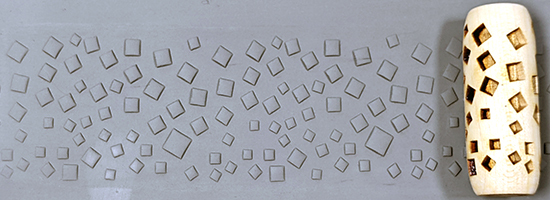marks in clay made by this roller