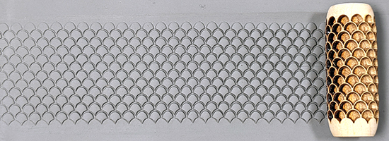 marks in clay made by this roller