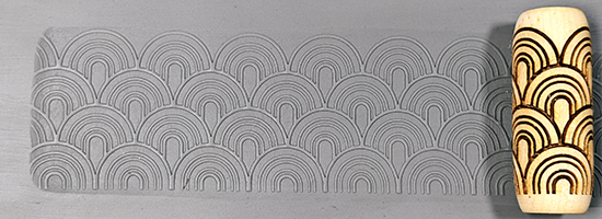 marks in clay made by this roller