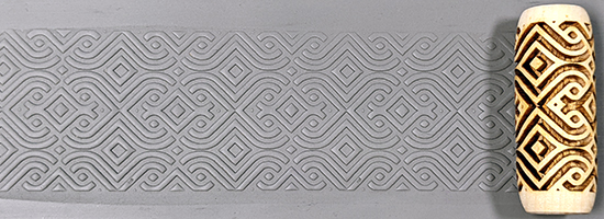 marks in clay made by this roller