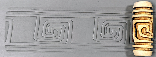 marks in clay made by this roller