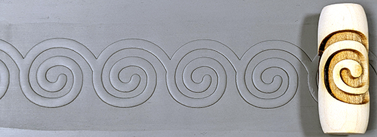 marks in clay made by this roller