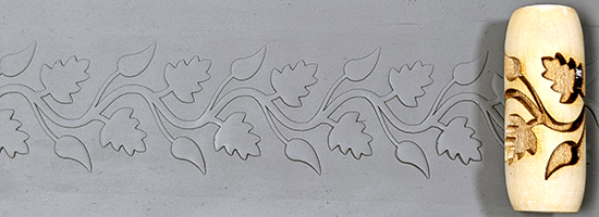 marks in clay made by this roller