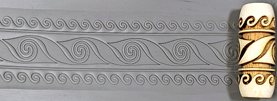 marks in clay made by this roller
