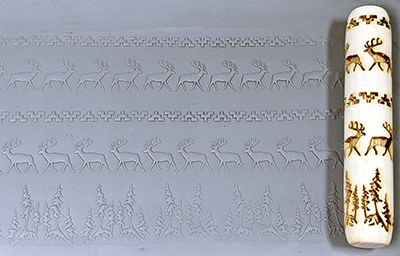 marks in clay made by this roller