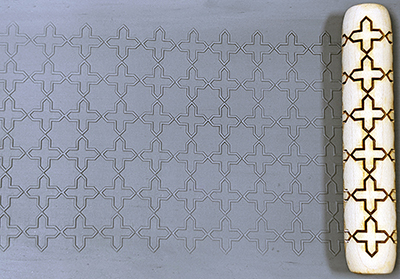 marks in clay made by this roller