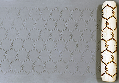 marks in clay made by this roller