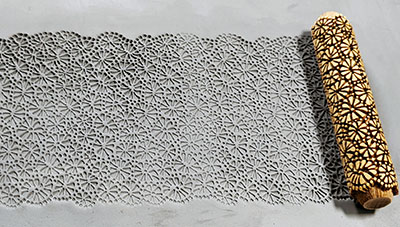 marks in clay made by this roller