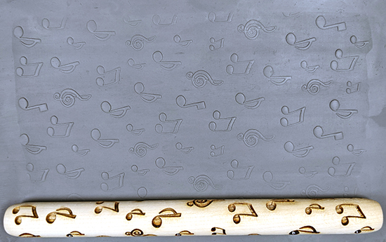 marks in clay made by this roller