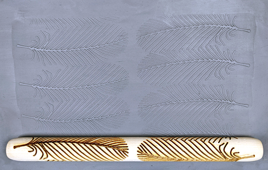 marks in clay made by this roller