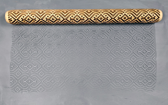 marks in clay made by this roller