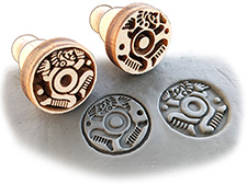 stamp tool for marking stoneware clay