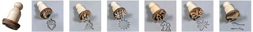 clay pottery stamps - individual letter set