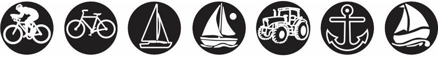 clay pottery stamps - boats, bikes, vehicles